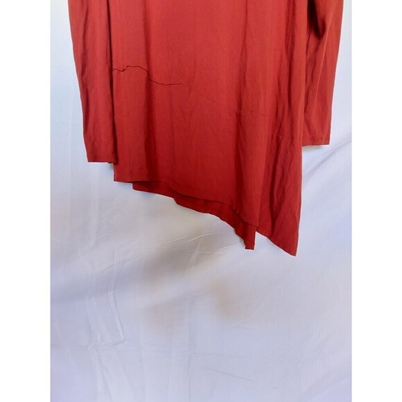 Eileen fisher long sleeve tunic asymmetrical top flowy orange size large - Picture 7 of 10